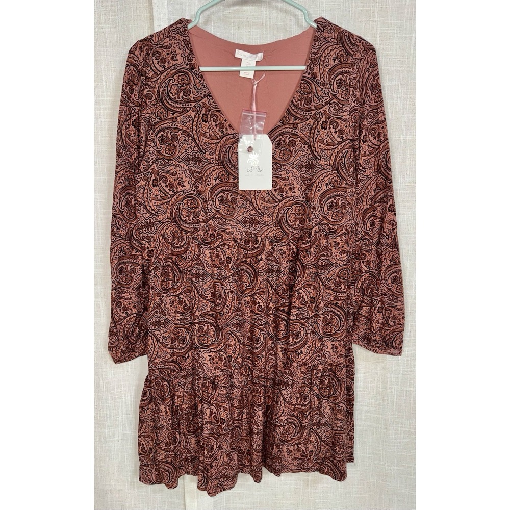 NWT Rachel Ashwell Paisley Dress Women's Small‎ Boho Ruffle Hem Prairie Cottage